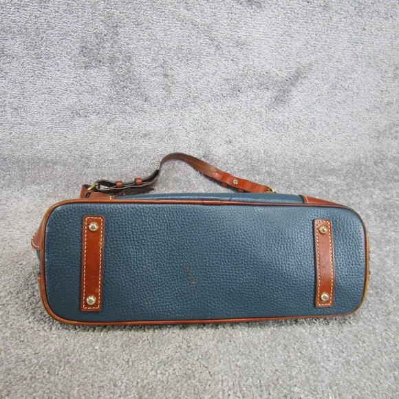 Dooney And Bourke Hobo Bag Blue Leather Satchel Tote Handbag - Picture 7 of 9